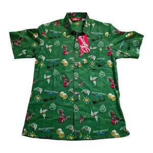 shinesty saint arnold christmas short sleeve button up shirt SZ S